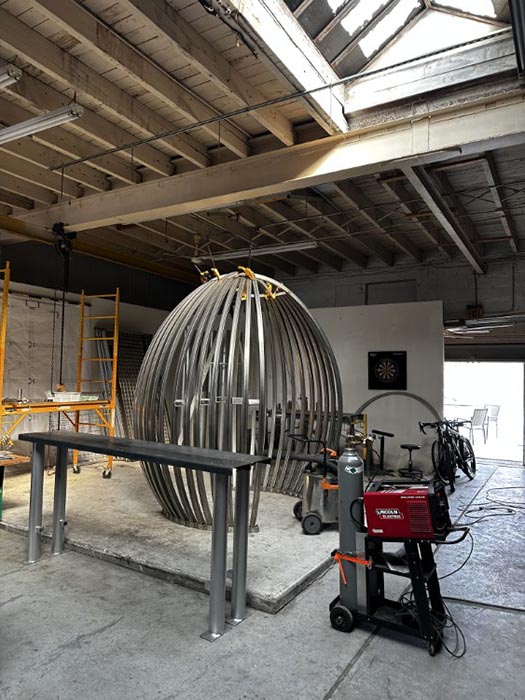 The turnstile under construction in Manka's studio.